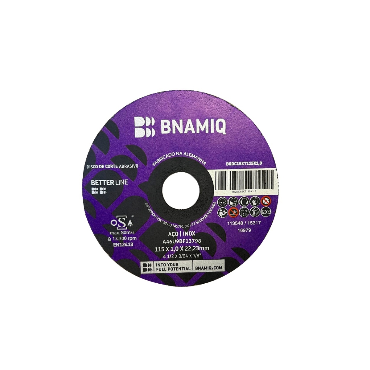 DISCO DE CORTE BETTER LINE 115X1,0 BNAMIQ