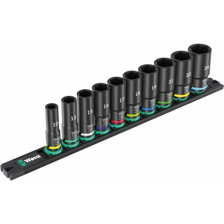 CONJUNTO DE SOQUETES, ENCAIXE DE 3/8 9660 TRILHO MAGNETICO B IMPAKTOR DEEP 1 10 PECAS