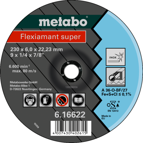 DISCO FLEX 180X6.0X22.2 INOX - METABO