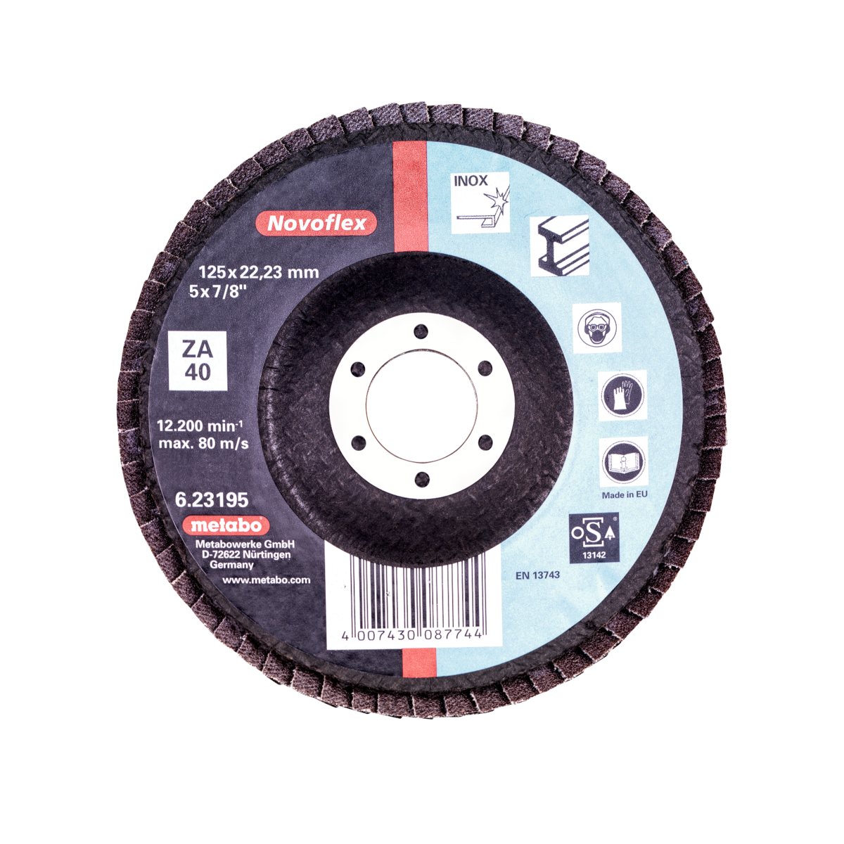 DISCO FLAP 125 MM P 40 , N-ZK - METABO