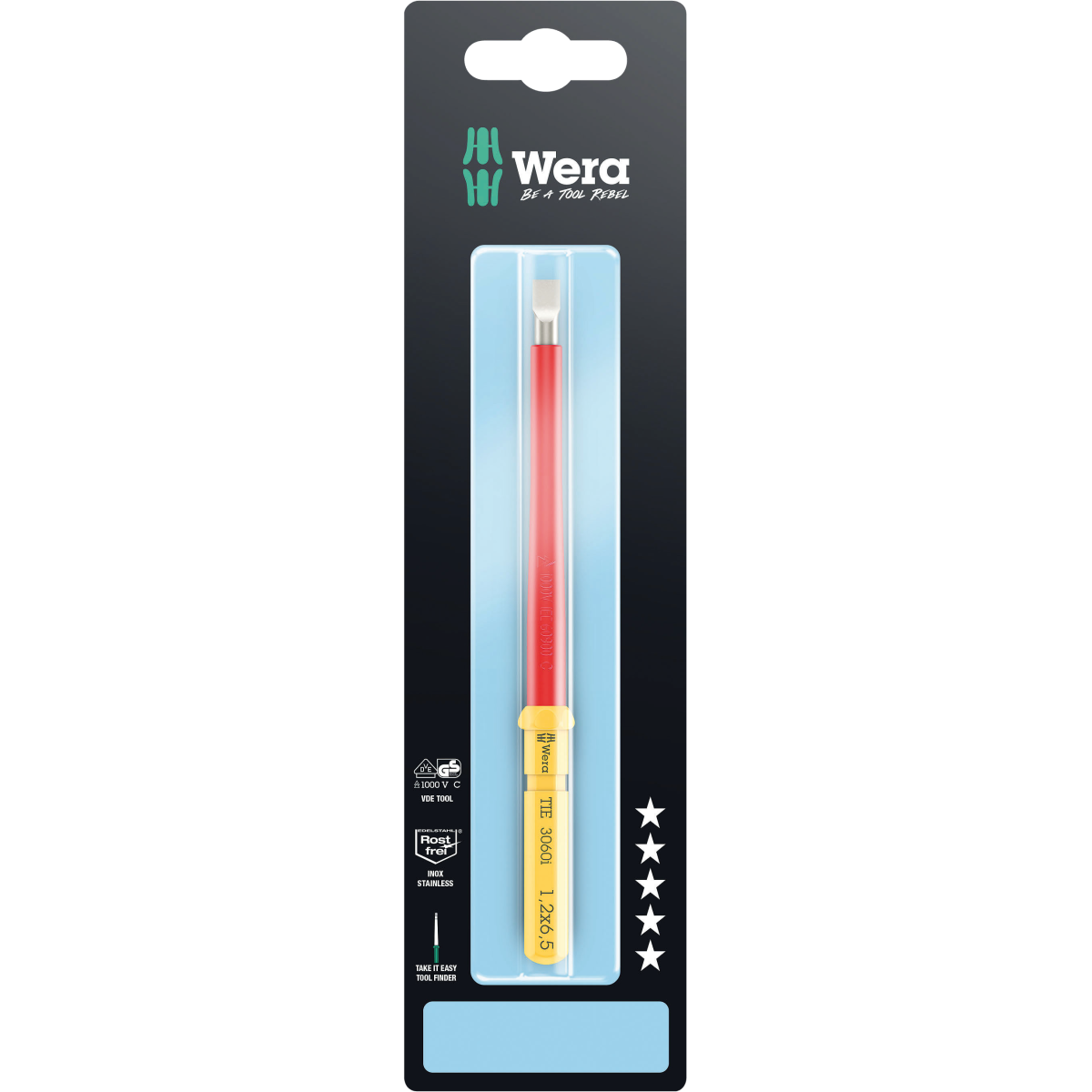 PONTEIRA FENDA 1,2X6,5 VDE 306 - WERA
