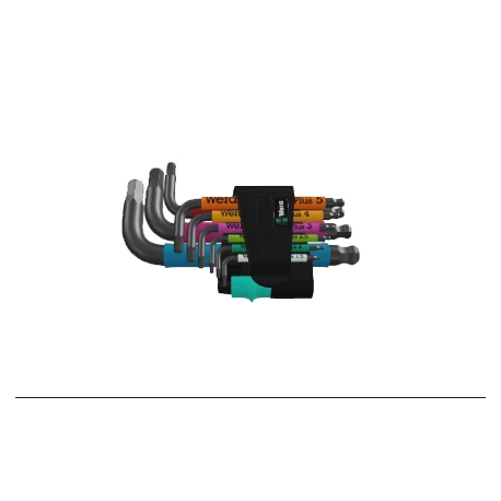 CONJUNTO DE CHAVE ALLEN EM L MODELO 950/9 HEX-PLUS COM ENCAIXE HEXAGONAL MULTICOLOR - WERA |WE05133164001