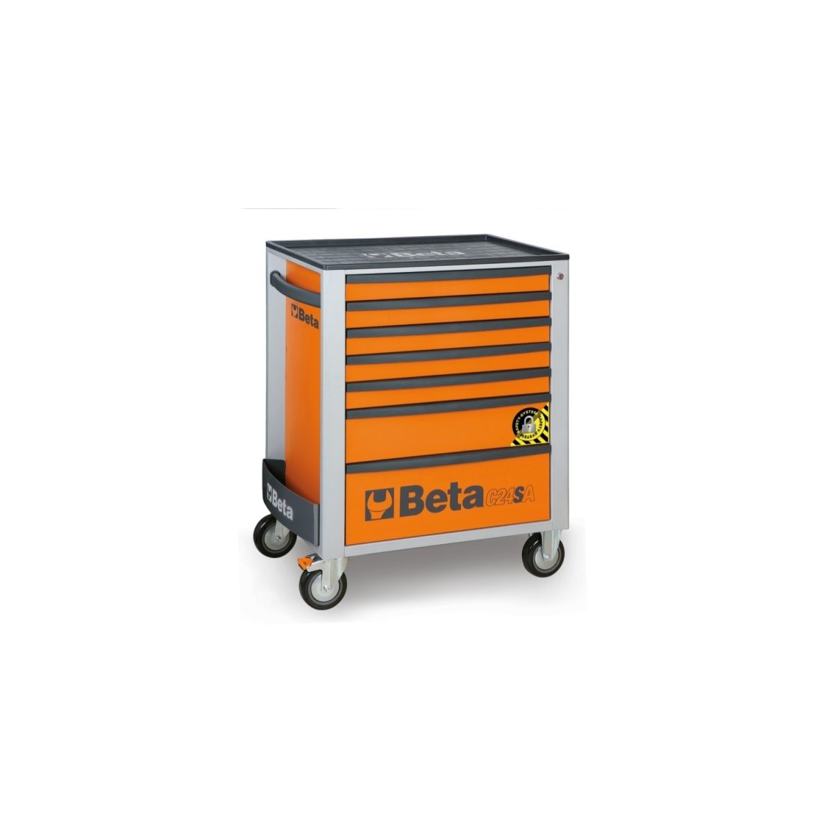CARRO PARA FERRAMENTAS 7 GAVETAS COM ANTI INCLINAÇÃO - C24SA-7 - BETA |C24SA_LARANJA