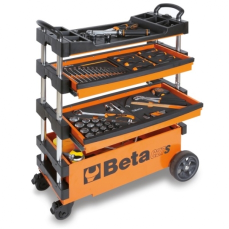 CARRO PARA FERRAMENTAS TIPO TROLLEY REBATÍVEL - C27S - BETA |C27S_LARANJA