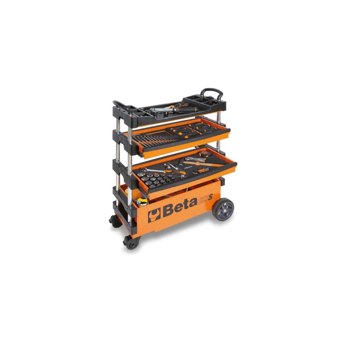 CARRO PARA FERRAMENTAS TIPO TROLLEY REBATÍVEL - C27S - BETA |C27S_LARANJA