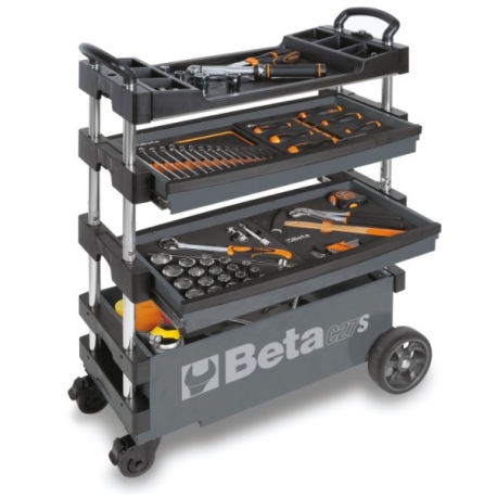 CARRO PARA FERRAMENTAS TIPO TROLLEY REBATÍVEL - C27S - BETA |C27S_CINZA