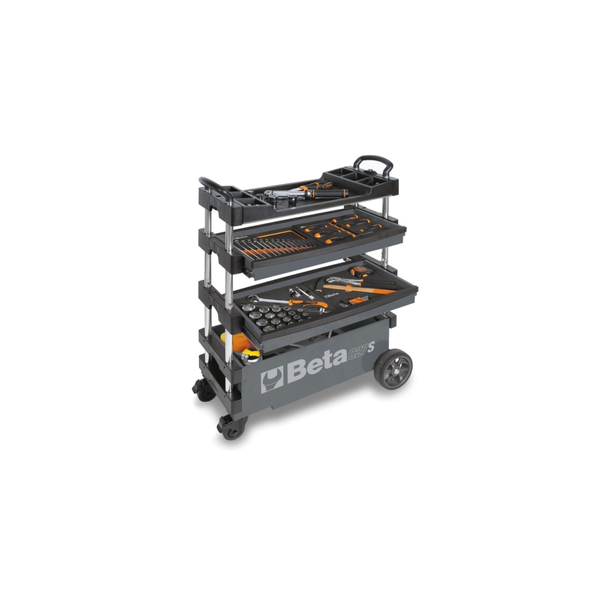 CARRO PARA FERRAMENTAS TIPO TROLLEY REBATÍVEL - C27S - BETA |C27S_CINZA