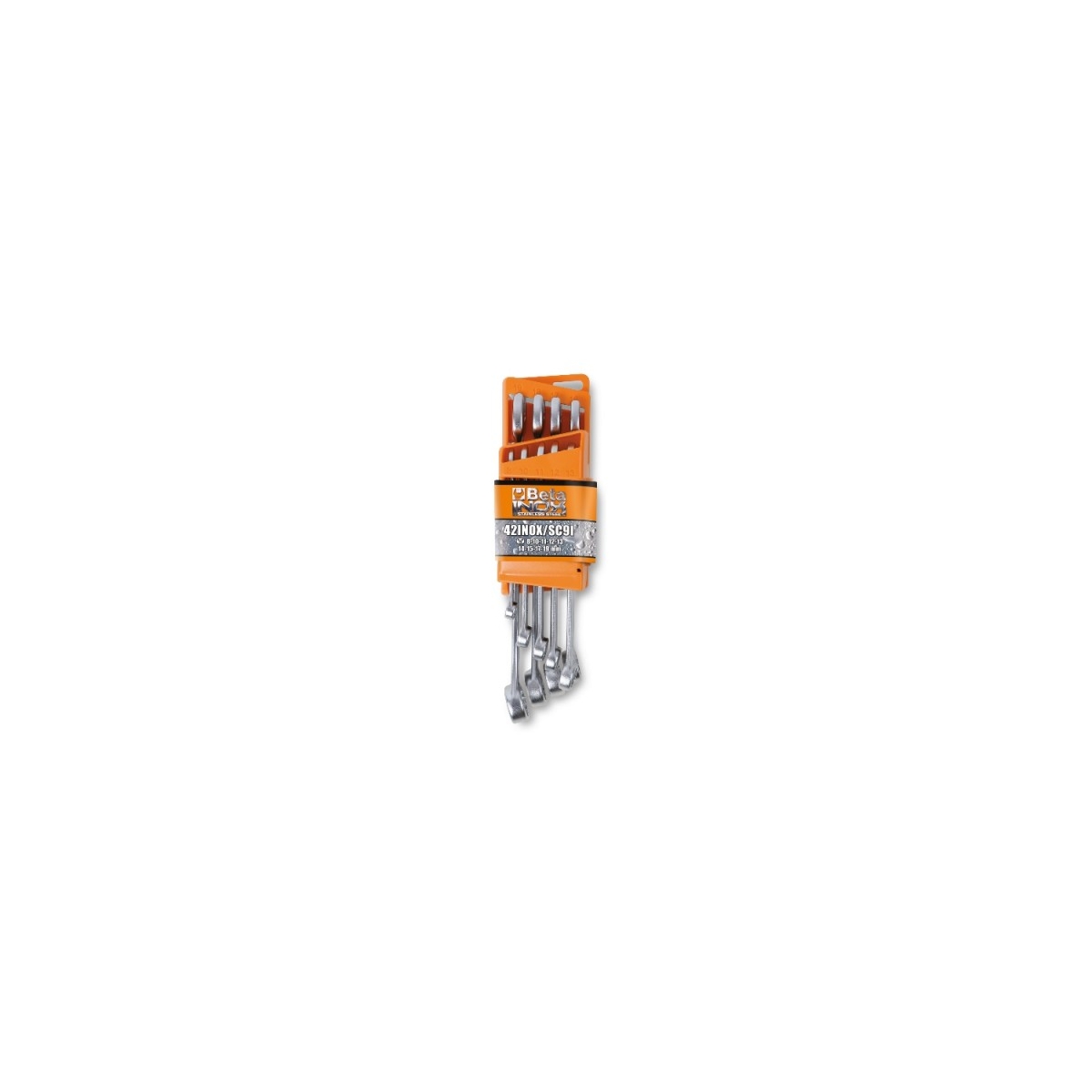 JOGO DE CHAVE COMBINADA EM INOX COM SUPORTE - MILIMÉTRICA - BETA |42inox_slash_sc9_foto_01
