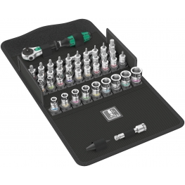 CONJUNTO BITS E SOQUETES COM CATRACA 1/4" ALL-IN 8100 SA - MILIMÉTRICA - WERA |8100_sa_all_in_1