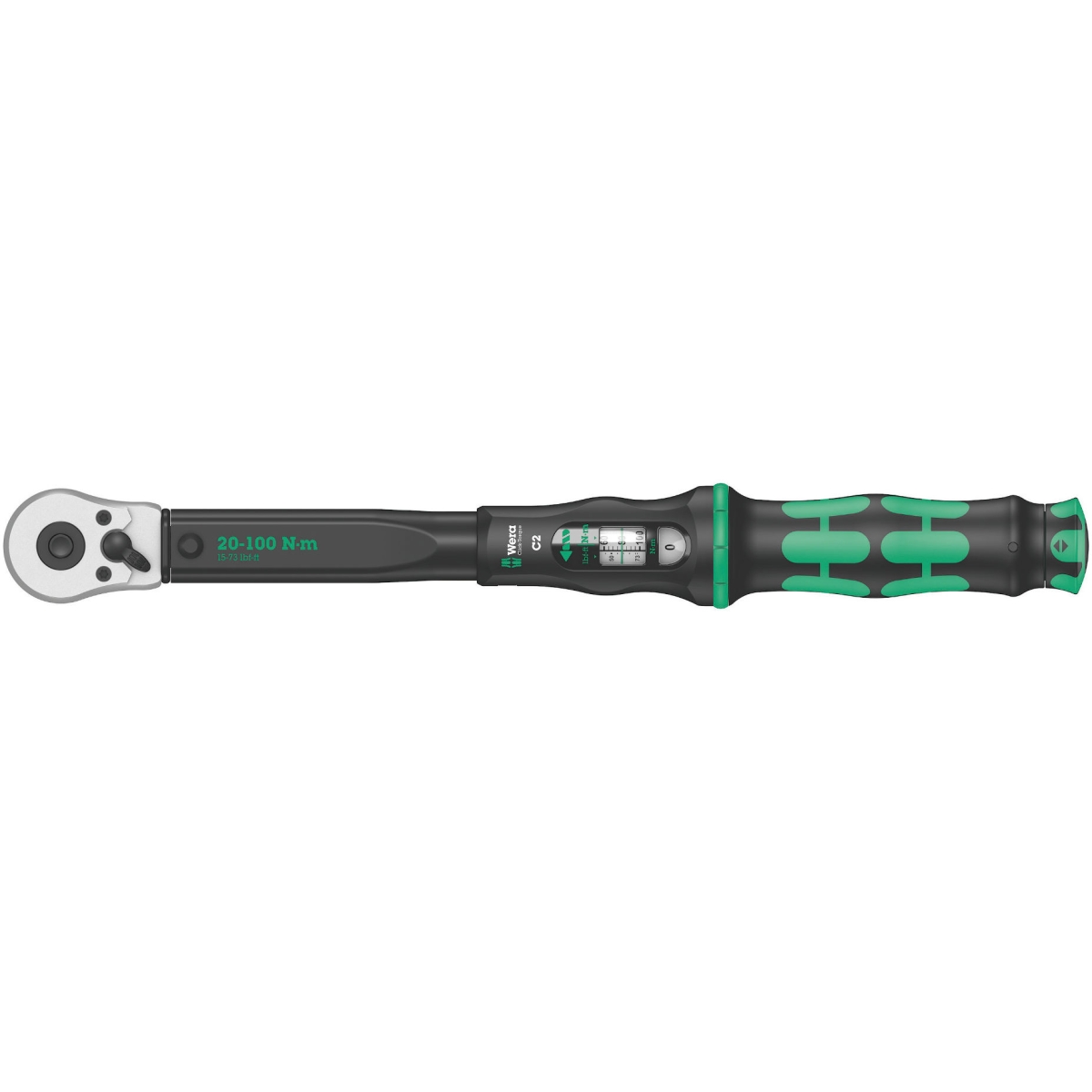 TORQUIMETRO ENCAIXE QUADRADO 1/2" COM ALAVANCA DE INVERSAO DE GIRO - 20 ~ 100 NM C 2 - WERA |click-torque_c_2