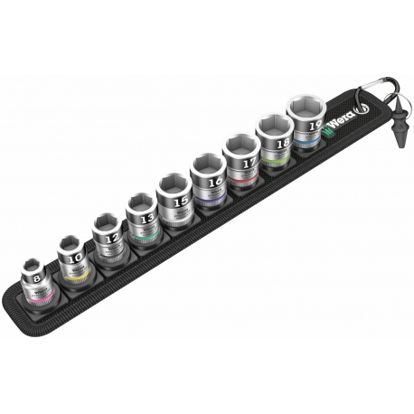 CONJUNTO DE SOQUETES ZYKLOP COM ENCAIXE DE 3/8 - MODELO B1 BELT - WERA |WE05003970001A