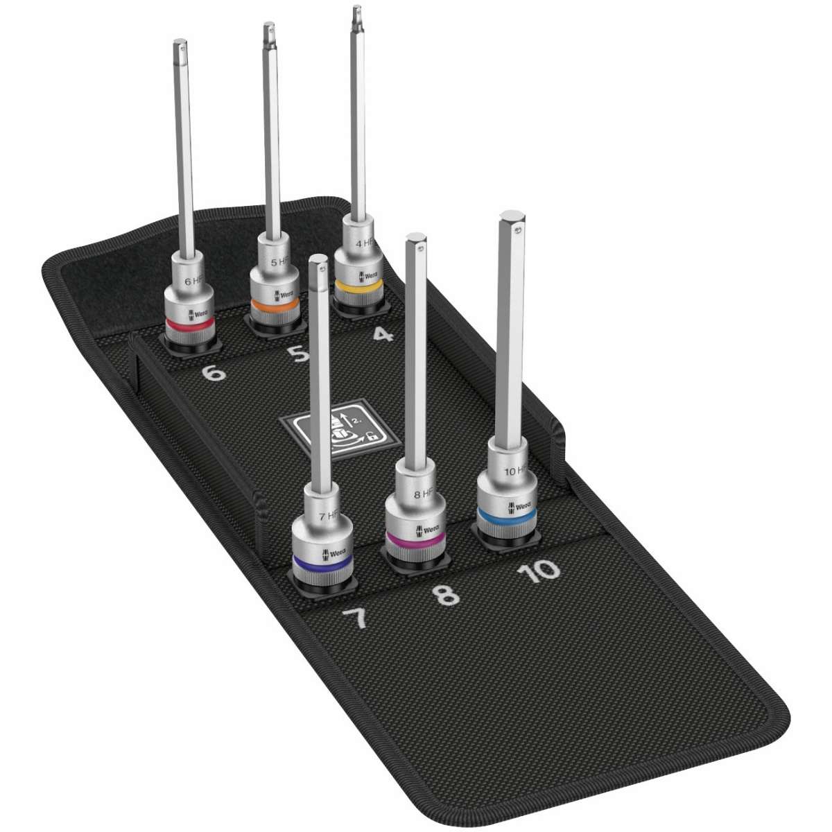 CONJUNTO DE SOQUETES LONGOS HEXAGONAIS DE ENCAIXE 1/2 EM MM - MODELO 8740CHF - WERA |WE05004210001A