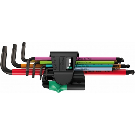 JOGO DE CHAVE ALLEN 950/7 HEX-PLUS MULTICOLOR MAGNÉTICO BLACKLASER, 7 PECAS - WERA |WE05022534001C
