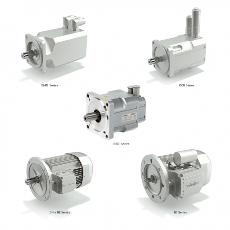 Série BN/BE/BS/BTD/BCR/BMD - Motores, Motofreios Elétricos Trifásicos e Monofásicos e Servomotores Bonfiglioli