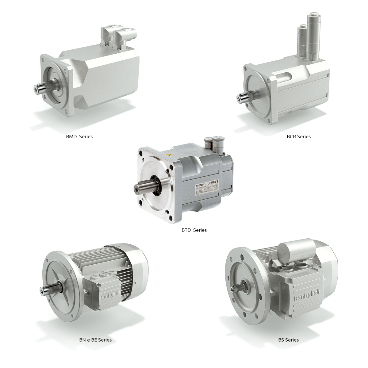 Série BN/BE/BS/BTD/BCR/BMD - Motores, Motofreios Elétricos Trifásicos e Monofásicos e Servomotores Bonfiglioli