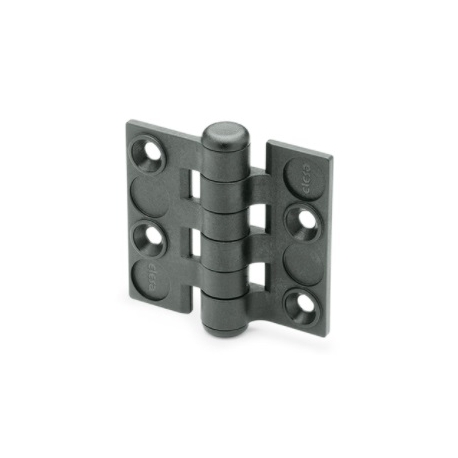 DOBRADIÇA EM TECNOPOLÍMERO MODELO CFC. COM FURO PASSANTE E PERFIL DELGADO -  |CFC B 01