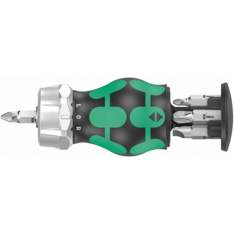 PORTA BITS MODELO KRAFTFORM KOMPAKT STUBBY RA 3 - 6 PEÇAS - WERA