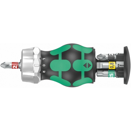 PORTA BITS MODELO KRAFTFORM KOMPAKT STUBBY RA 2 - 6 PEÇAS - WERA