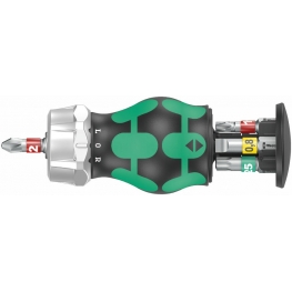 PORTA BITS MODELO KRAFTFORM KOMPAKT STUBBY RA 1 - 6 PEÇAS - WERA