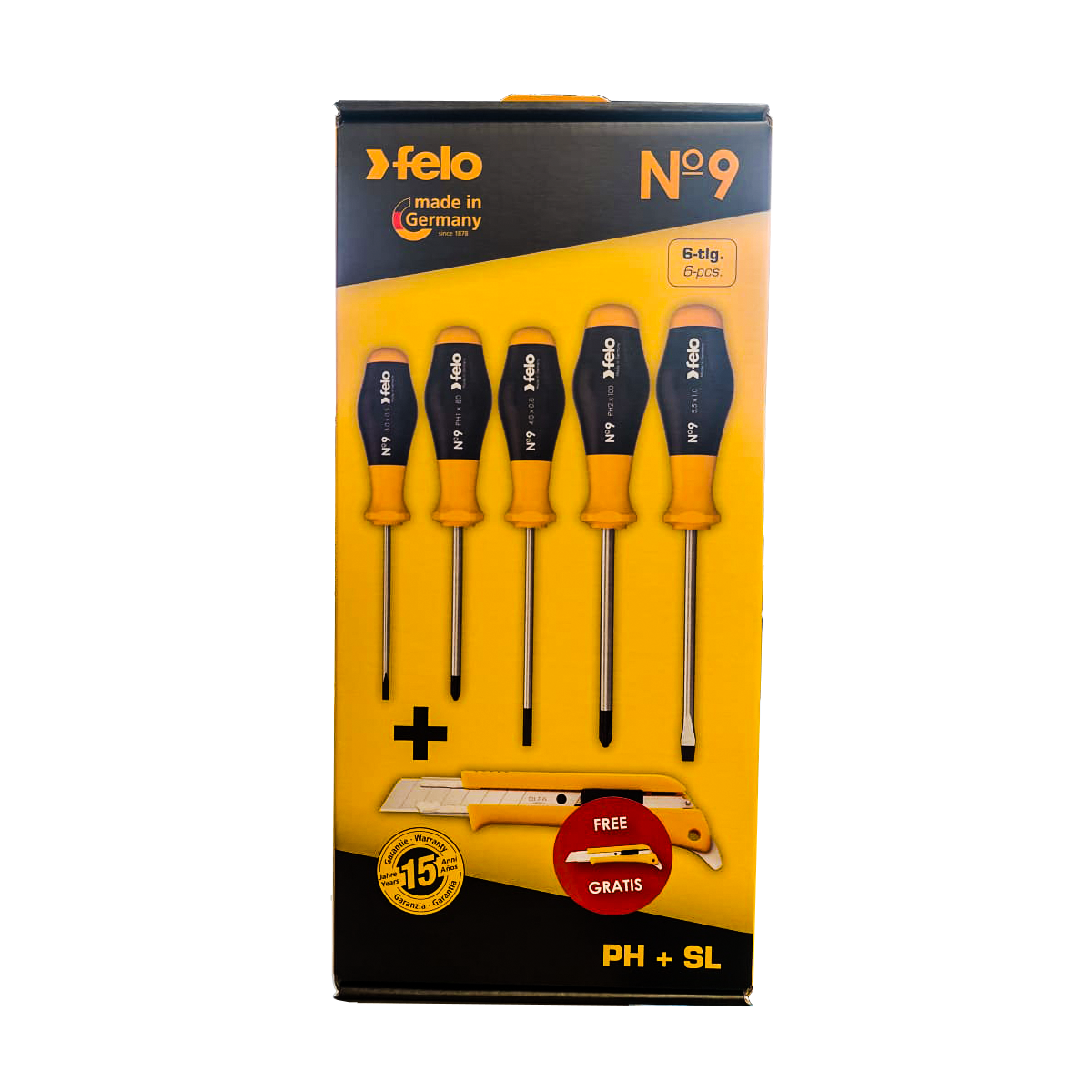 CONJUNTO DE CHAVES FENDA MODELO Nº9 COM ESTILETE - FELO