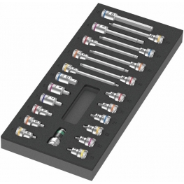 CONJUNTO DE SOQUETES 3/8" COM ADAPTADOR 1/4" ZYKLOP B COM EVA 1, 22 PEÇAS - WERA