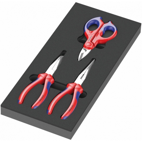 CONJUNTO DE ALICATES E TESOURA KNIPEX JOGO 2 COM EVA, 3 PEÇAS - WERA