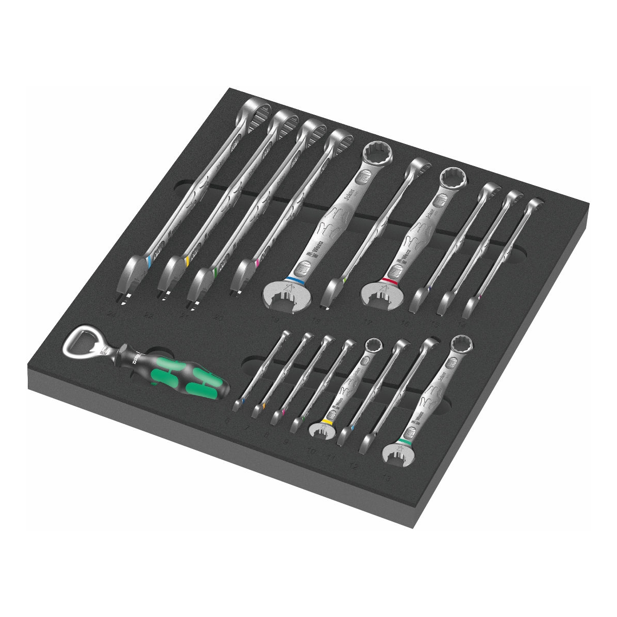 CONJUNTO DE CHAVES JOKER 6003 E ABRIDOR, COM EVA 1, 19 PEÇAS - WERA