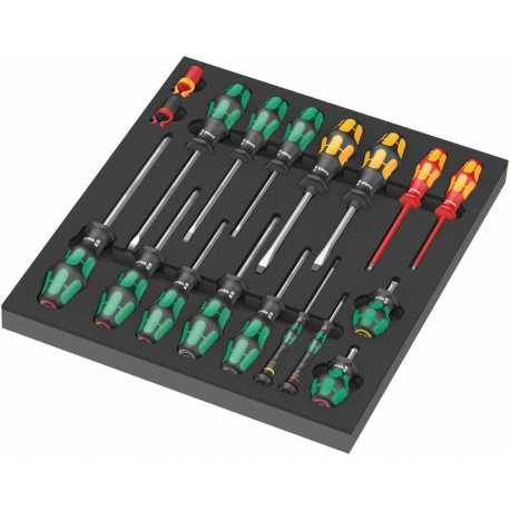 CONJUNTO DE CHAVES DE FENDA KRAFTFORM 4 MODELOS COM EVA 1, 18 PEÇAS - WERA