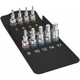 CONJUNTO DE SOQUETES 8740 C HF 1 ZYKLOP 1/2", 9 PEÇAS - WERA