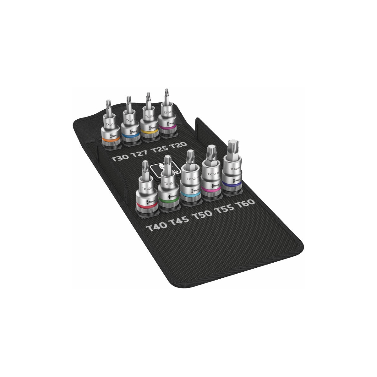 CONJUNTO DE SOQUETES 8767 C TORX HF 1 ZYKLOP 1/2", 9 PEÇAS - WERA