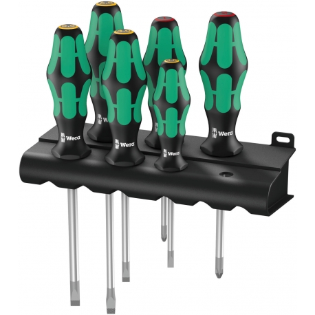 CONJUNTO DE CHAVES DE FENDA E PHILIPS COM SUPORTE DE PAREDE - 6PCS |WE05105650001