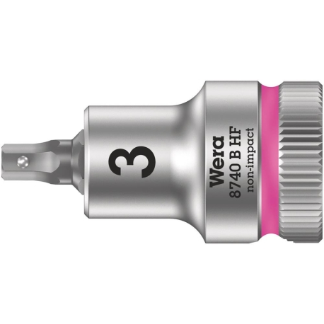 SOQUETE DE BITS 8740 B ZYKLOP COM FUNÇÃO DE RETENÇÃO 3/8", 3MM - WERA