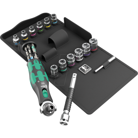 CONJUNTO CATRACA 8009 ZYKLOP POCKET 3, 27 PEÇAS - WERA