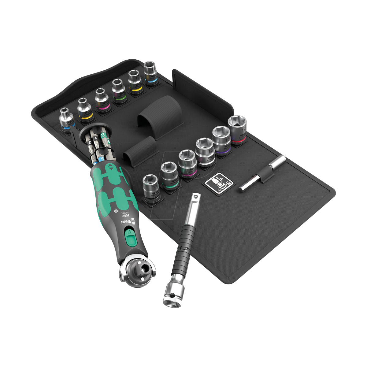 CONJUNTO CATRACA 8009 ZYKLOP POCKET 3, 27 PEÇAS - WERA