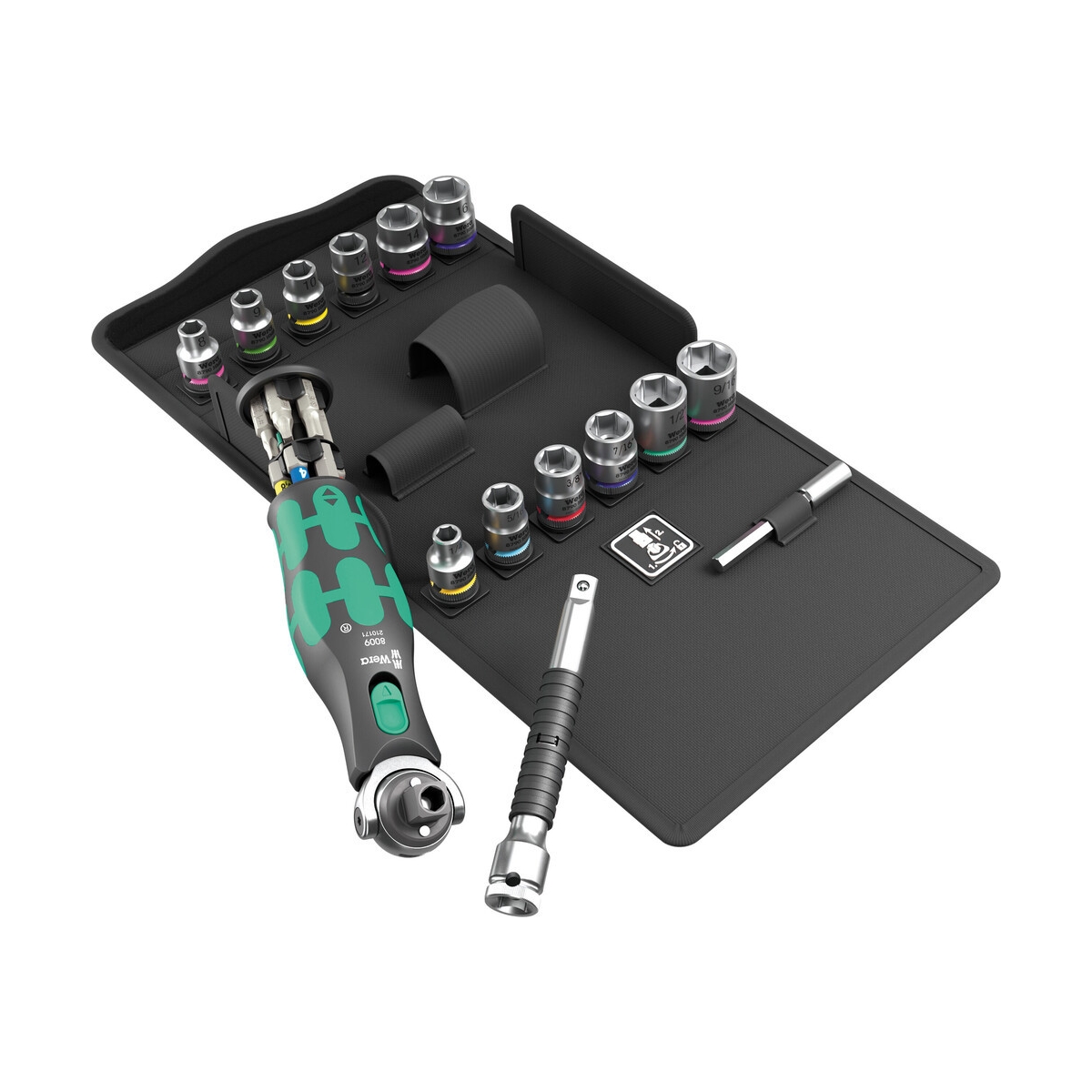 CONJUNTO CATRACA 8009 ZYKLOP POCKET 4, 27 PEÇAS - WERA