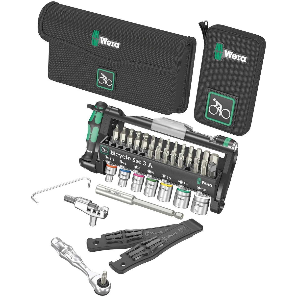 CONJUNTO DE FERRAMENTAS COMPACTO PARA BICICLETA 3 A, 40 PEÇAS - WERA