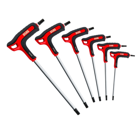 CONJUNTO CHAVES HEXAGONAIS ANGULARES COM PUNHO BIMATÉRIA 280HG/SE6, 6 PEÇAS - USAG