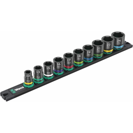 Trilho soquete magnético 9607 B Impaktor 1, 10 peças - WERA