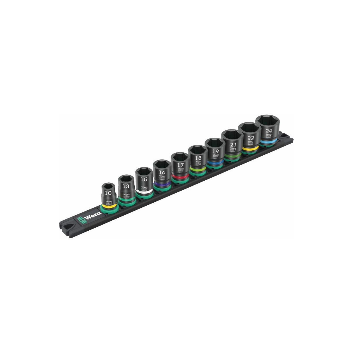 Trilho soquete magnético 9607 B Impaktor 1, 10 peças - WERA