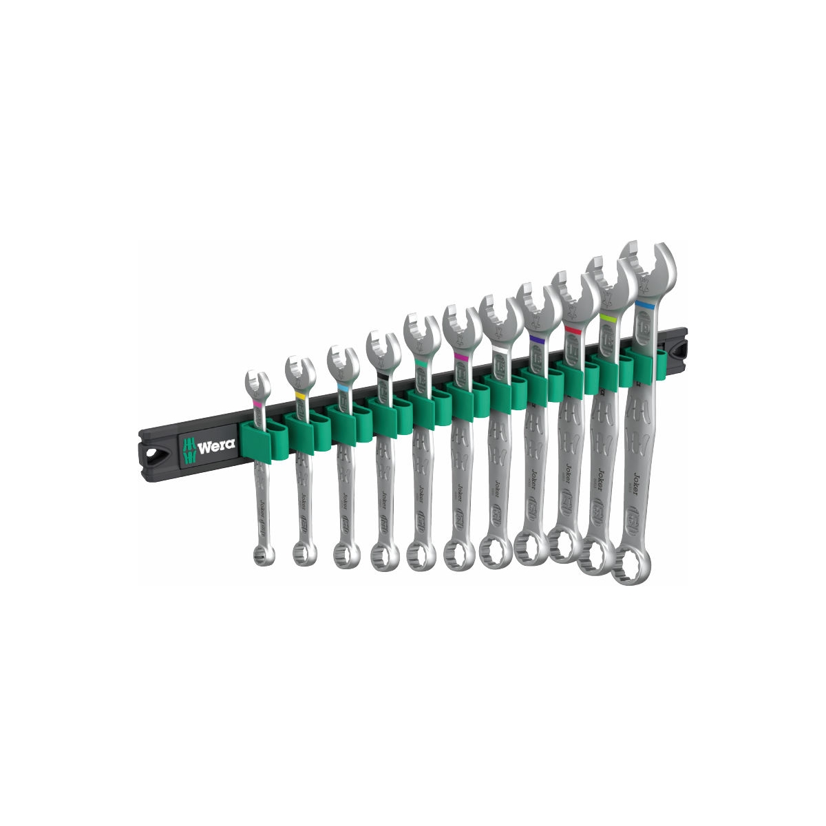 Trilho magnético 9640 Joker 1 Conjunto de chaves de boca fixas, 11 peças. - WERA
