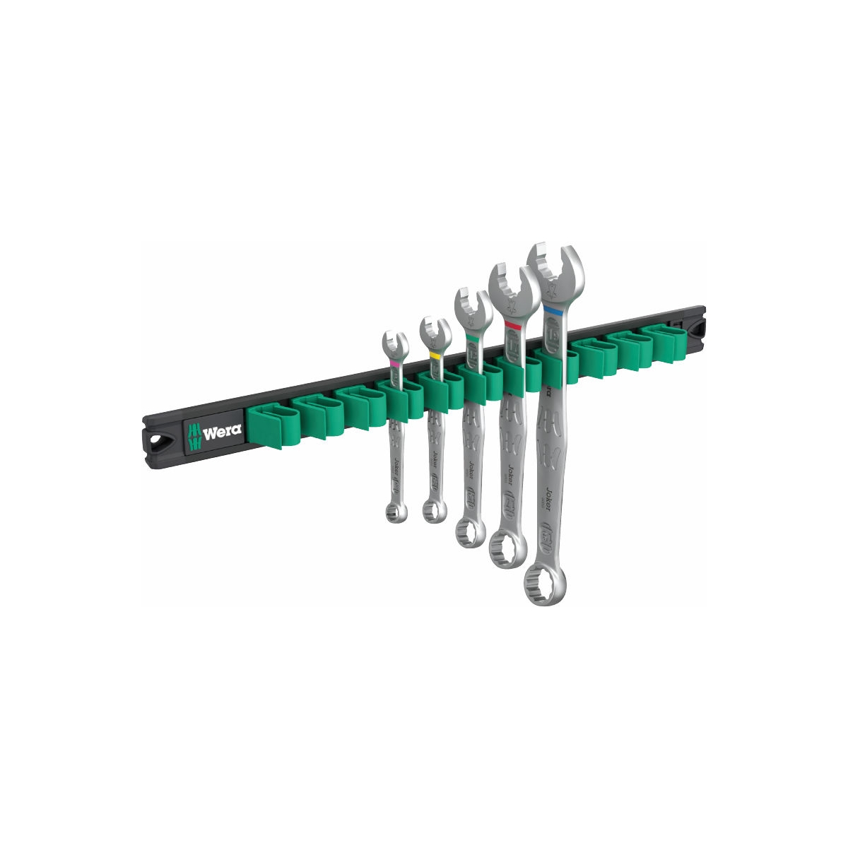 Trilho magnético 9641 Joker 2 Conjunto de chaves de boca fixas, 5 peças - WERA