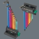 Conjunto de 10 peças de chaves L 950/9 Hex-Plus Multicolour 3, métricas, BlackLaser. - WERA
