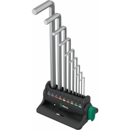 Conjunto de 10 peças de chaves L 950/9 Hex-Plus, métricas, cromadas. - WERA
