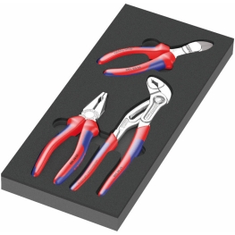 Conjunto de alicates KNIPEX para tanque de espuma Conjunto 1, 3 peças - 