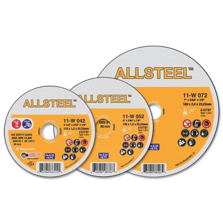 Disco de corte 180 mm x 2,0 mm x 22,23 mm Allsteel - WALTER - WALTER