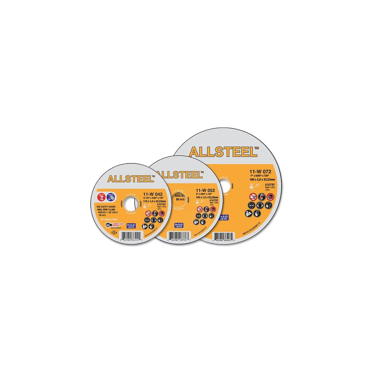 Disco de corte 180 mm x 2,0 mm x 22,23 mm Allsteel - WALTER - WALTER