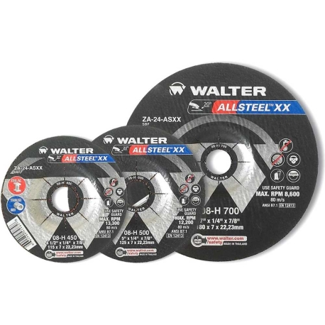 Disco de Desbaste para Aço Allsteel 177,8x7x22mm 08-H 700 - Walter - WALTER