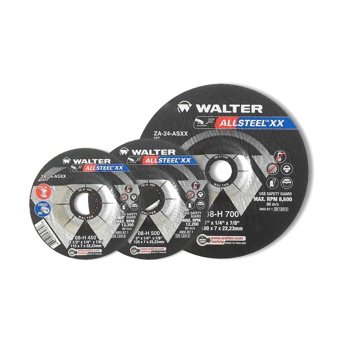 Disco de Desbaste para Aço Allsteel 177,8x7x22mm 08-H 700 - Walter - WALTER