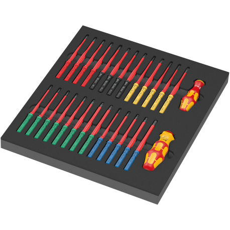 CONJUNTO CHAVE VDE 28 PEÇAS KRAFTFORM KOMPAKT 9751 INSERÇÃO DE ESPUMA 1 - WERA - WERA