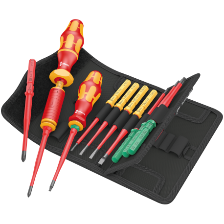 CONJUNTO DE FERRAMENTAS VDE 16 PEÇAS TORQUE AJUSTAVEL 3,0NM KRAFTFORM KOMPAKT EXTRA FINO 1 SÉRIE 7400 - WERA - WERA